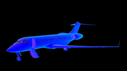 Bombardier 6000 plane for reference 3D rendering
