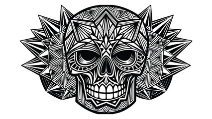 Intricate Skull with Geometric Patterns