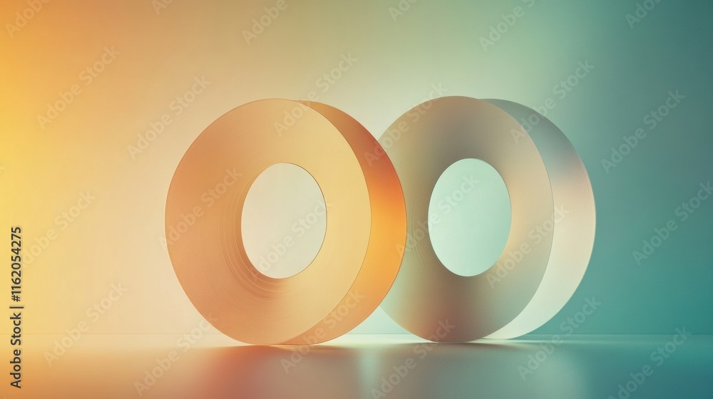 Poster vintage vinyl records in 3d with smooth textures and copy space for text. generative ai