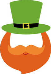 St Patrick's day leprechaun hat and beard costume isolated.
Template face leprechaun on st patrick s day Vector.
Leprechaun with Beard and Top Hat.
St. Patrick's  Cosplay Party.
Irish Elf.
Transparent