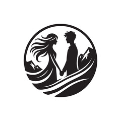 illustration of a couple silhouette 