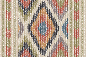 Kilim and Aztec Carpet modern Pattern with trending colors in high resolution
