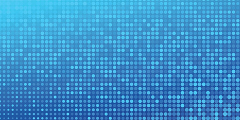 Abstract dot blue color pattern screen led light gradient texture background. Technology big data digital concept. 3d rendering.