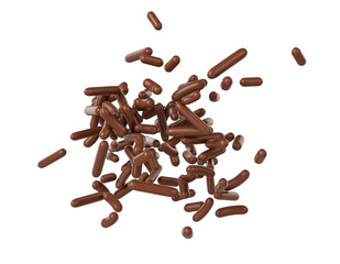 Chocolate Sprinkles For Cakes And Bakery Items Scattered 3D Illustration