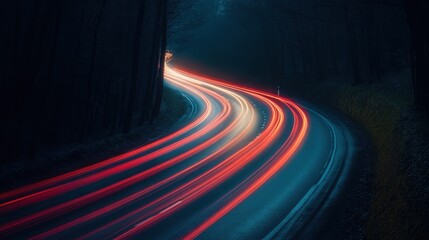 A creative composition of light trails in a long-exposure photograph.