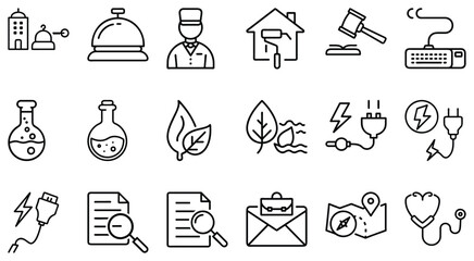 Creative Minimalist Office and Professional Work Icons
