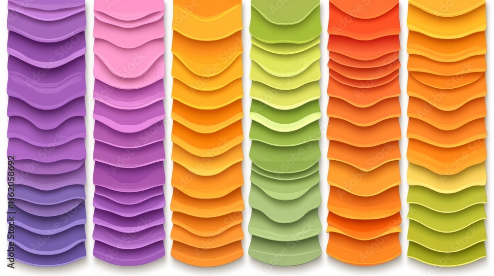 Poster colorful layered abstract wave pattern design