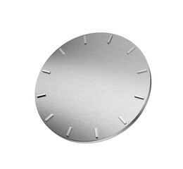 A Sleek Minimalist Silver Clock Face Features Metallic Hour Markers With No Hands 3d Illustration