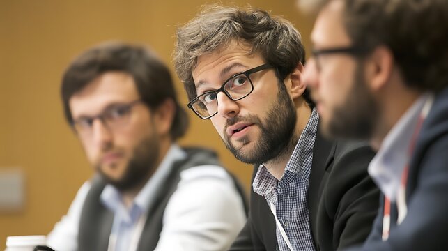 Focused Discussion: Attentive Men in Conference