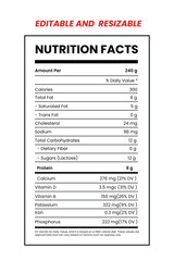 Supplement facts and vitamin facts template ,nutrition facts template