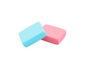 A White Sleek Cubic Eraser With Soft, Smooth Rounded Edges On White Background 3D Illustration