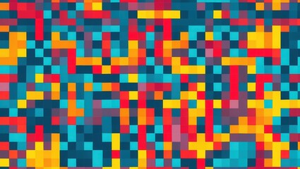 Vibrant Pixelated Abstract Pattern