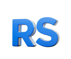 Vibrant Blue Rupee Rs Currency Symbol Gleams With Sleek Modern Design 3D Illustration