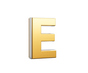 Golden Capital Letter E Gleams With Sleek Modern Design Bold Font With Sharp Edges 3D Illustration