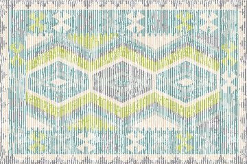 Obraz premium Kilim and Aztec Carpet modern Pattern with trending colors in high resolution 