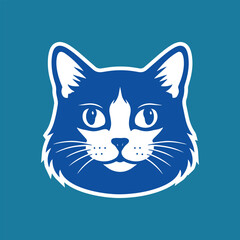 Simple and cute cat head icon cute cat head vector Simple cat head illustration IK 11