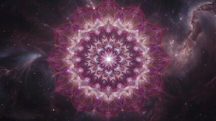 Cosmic Mandala Celestial Flower of Light and Stars