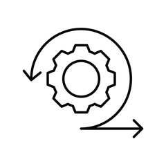 Agile Methodology line icon with white background vector stock illustration