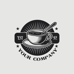 Cup of cofee vintage logo