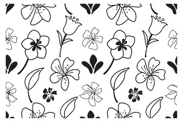 floral seamless pattern with ornamental spring flowers.