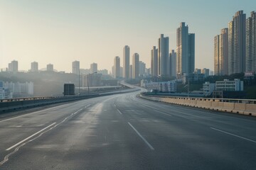 Obraz premium empty highway with cityscape of chongqing China