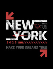 Red and White Bold Grunge Typography T-shirt Design 