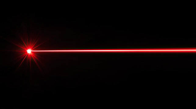 Red Laser Beam Isolated on Black Background, Intense and Focused Light Streak, Futuristic and High-Energy Design, Sleek and Minimalist Visual Effect, Perfect for Sci-Fi and Technology Concepts