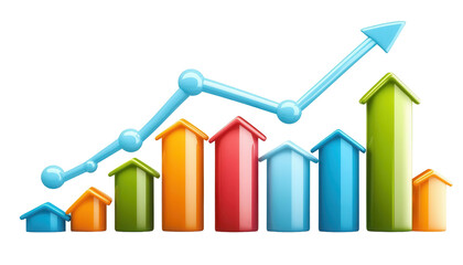 Market growth analysis with transparent background business charts data visualization professional environment