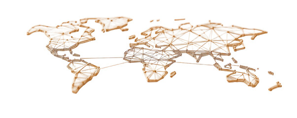 Global network map illustration with transparent background for digital design studio environment artistic viewpoint