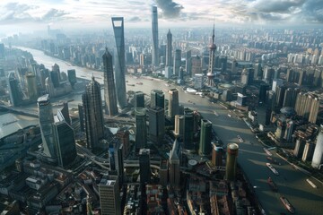 Shanghai Pudong city building