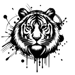 Abstract tiger face silhouette