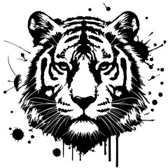 Abstract tiger face silhouette