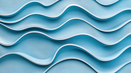 Obraz premium Three-Dimensional Render of Blue Wavy Pattern, Dynamic Flowing Design, Smooth and Fluid Texture, Abstract Modern Concept, Vibrant Gradient Shades, Perfect for Futuristic and Artistic Visuals