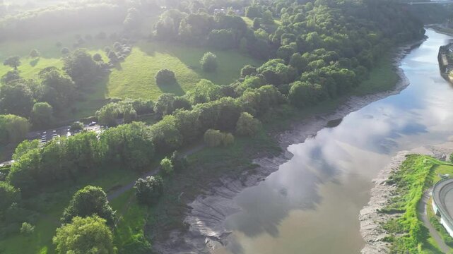 Cumberland Basin Central Bristol City of Southwest of England, Great Britain. High Angle Footage Was Captured with Drone's Camera from Medium High Altitude on May 28th, 2024.