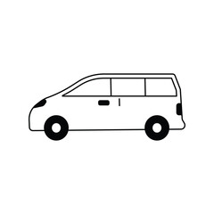 car glyph outline icon with white background vector stock illustration