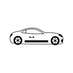 car glyph outline icon with white background vector stock illustration