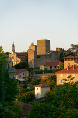 Eglise et vieu chateau de Saint-Germain au mont d'or by sunset