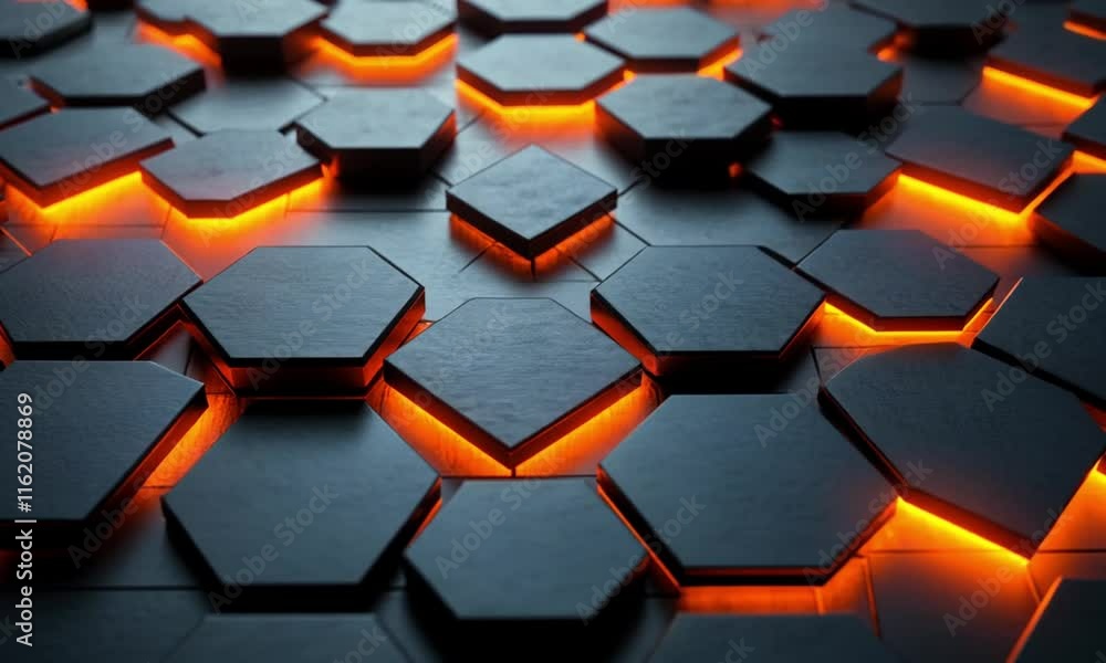 Poster rotating geometric shapes loop of triangles squares and hexagons with subtle size adjustments