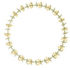 Flower wreath with flowers and leaves