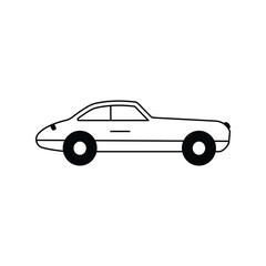Fototapeta premium car glyph outline icon with white background vector stock illustration