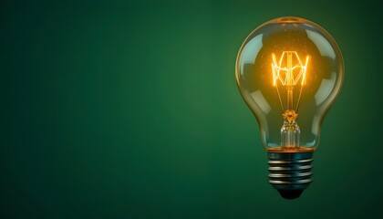 light bulb on green background