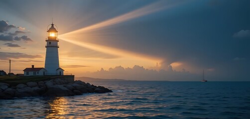 Fototapeta premium lighthouse at dusk