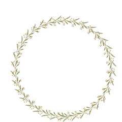 Flower wreath with flowers and leaves