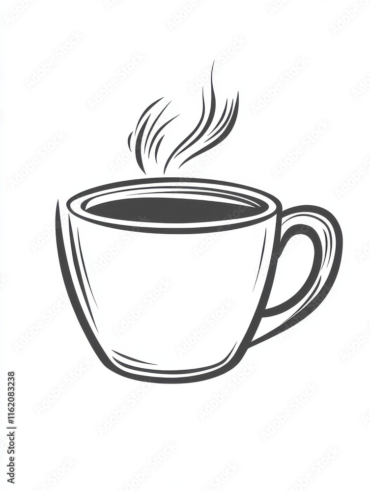 Poster coffee mug vector line icon isolated on white background. coffee mug line icon for infographic, webs