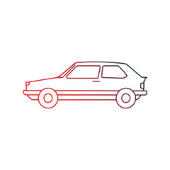 car gradient outline icon with white background vector stock illustration