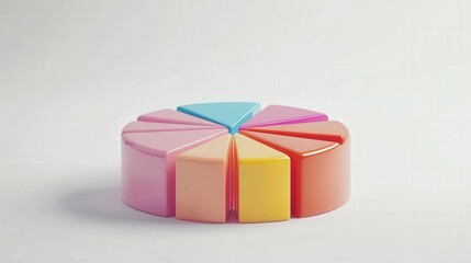 The image displays a colorful, segmented cake or pie model, showcasing various pastel shades, likely used for educational or decorative purposes.