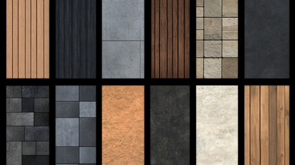Diverse Texture Samples Wood, Stone, and Concrete