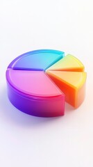 Fototapeta premium A colorful, segmented pie chart made of translucent material, representing data visualization in an engaging and artistic way.