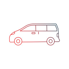 car gradient outline icon with white background vector stock illustration