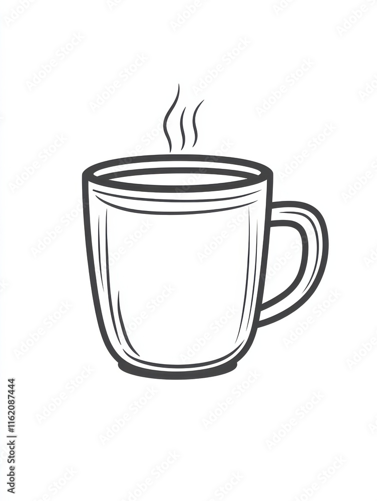 Poster coffee mug vector line icon isolated on white background. coffee mug line icon for infographic, webs
